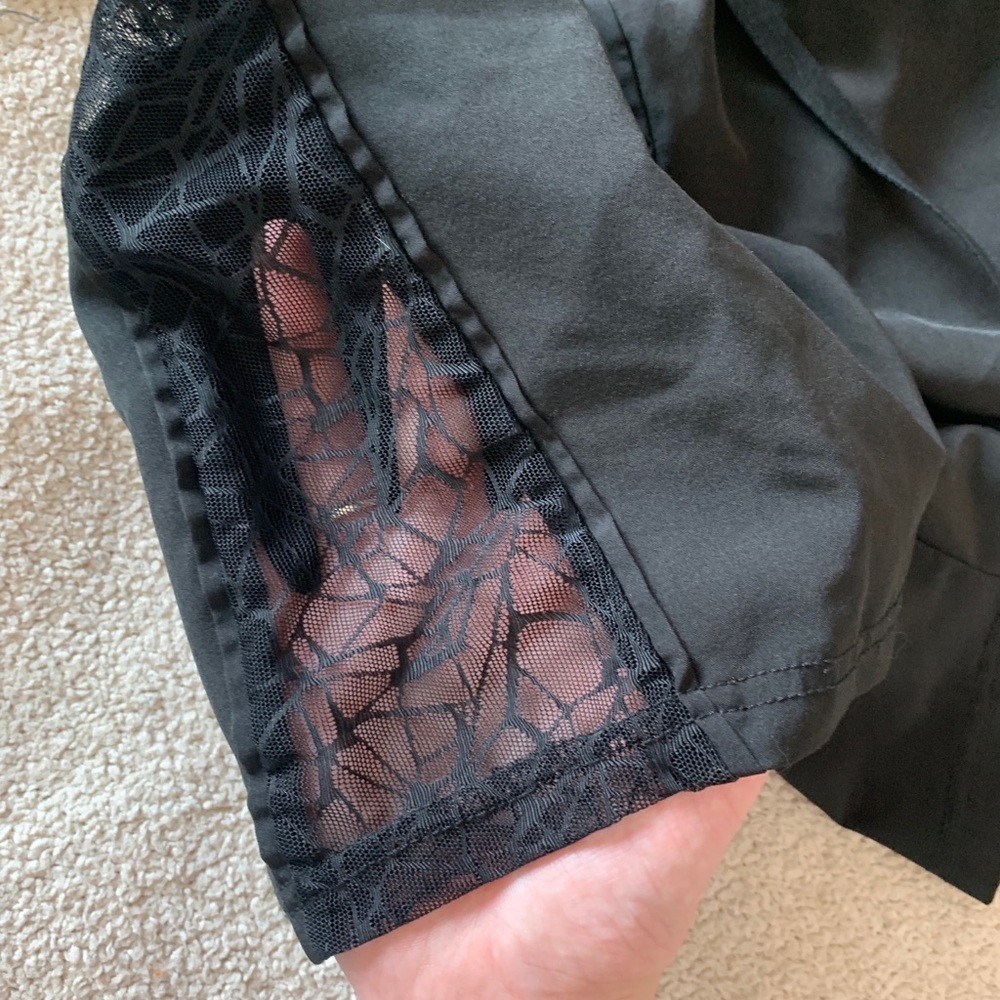 NWOT Fabletics Black Dri-Fit Shorts with Lace